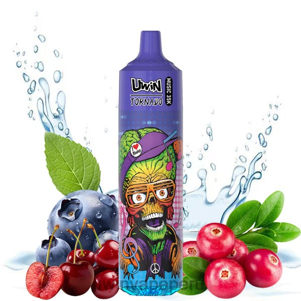 UWIN Vape Lima - UWIN CRYSTAL vaporizador desechable 35k arándano cereza arándano B200B26